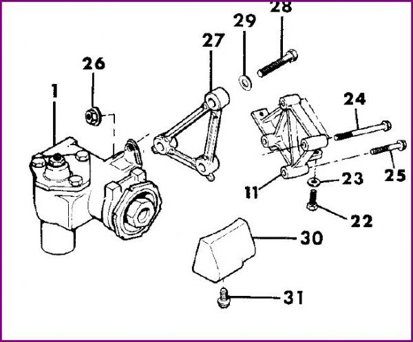 XJ steering gear box block part 30