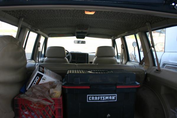 I did the headliner, the old one delaminated.  Gotta have some fun.