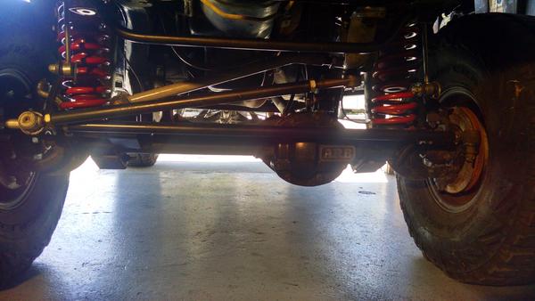Serious Offroad 1 ton OTK steering kit.  Modified RE track bar w/ Rusty's OTA track bar bracket.
