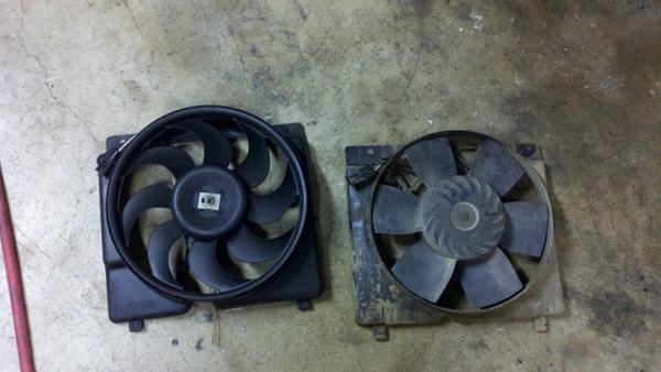 Up graded cooling fan on the left. More fins.
